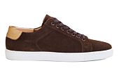 Sneaker homme en velours chocolat à semelle blanche - INGLEWOOD