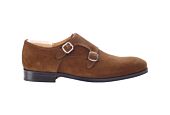 Chaussures homme double boucle Velours Havane - CHIGWELL