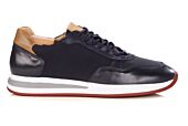 Sneaker homme en cuir noir et mesh au profil sport - NIRRANDA II