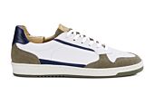 Sneakers cuir homme Kaki Blanc et Navy - KOLORA