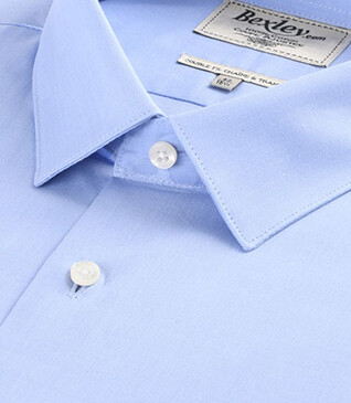 Chemise bleu ciel 100% coton - Col français - MAXIME CLASSIC