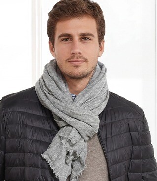 Écharpe fine Laine et Cachemire Gris Chiné