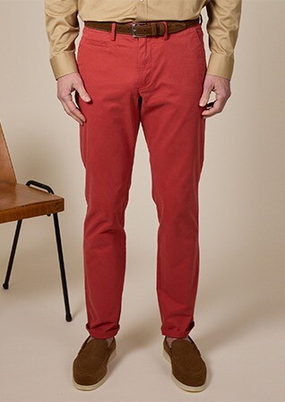 Pantalon chino homme Rouge Brique - KYRK