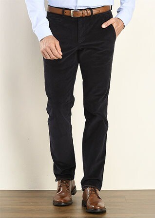 Pantalon chino velours côtelé homme Navy Foncé - NORMAN
