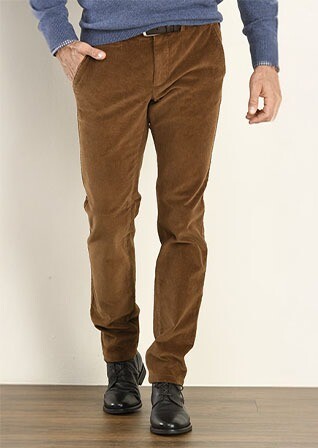 Pantalon chino velours côtelé homme Camel Foncé - NORMAN