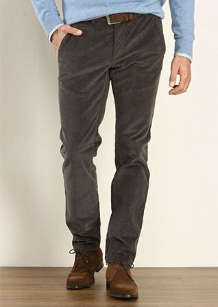 Pantalon chino velours côtelé homme Gris Taupe - NORMAN