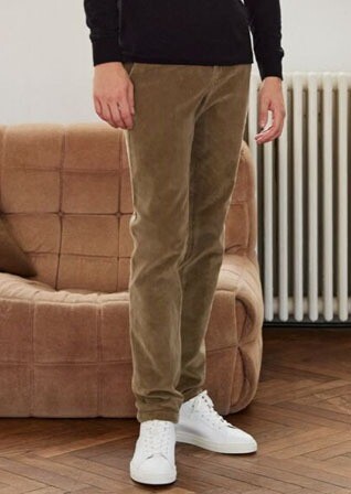 Pantalon chino velours côtelé homme Vert Sauge - NORMAN