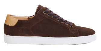 Sneaker homme en velours chocolat à semelle blanche - INGLEWOOD