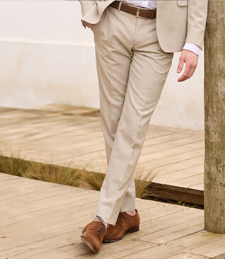 Pantalon de costume homme Beige Chiné - LAZARE