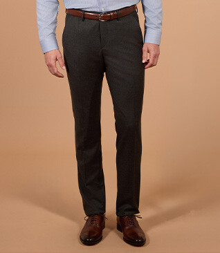Pantalon de costume homme vert foncé chiné en laine Super 120's - LAZARE