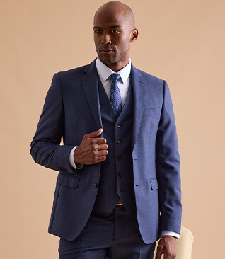 Veste de costume homme Bleu Chiné - LAZARE