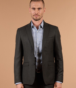 Veste de costume homme vert foncé chiné en laine Super 120's - LAZARE