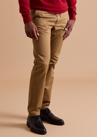 Pantalon chino homme Camel Foncé - NIGEL II