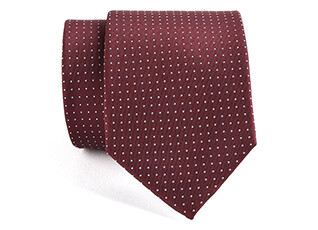 Cravate homme Soie Bordeaux Micro Pois Bleu Ciel