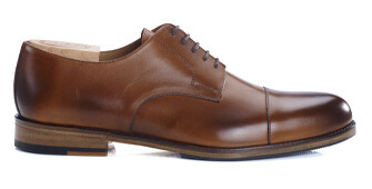 Derbies homme Cognac patiné semelle cuir avec patin - MAYFAIR CLASSIC PATIN