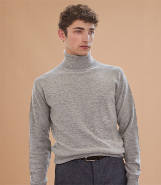 Pull laine homme col roulé Gris Chiné - EMERIC