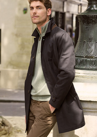 Trench homme noir déperlant - AURÈLE II