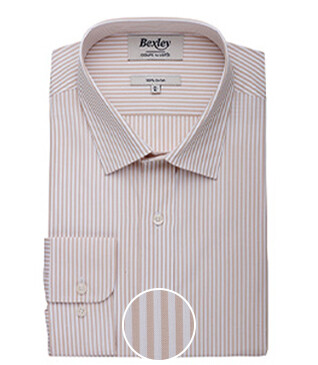 Chemise popeline rayée Beige et Blanc - MAXIMILIEN