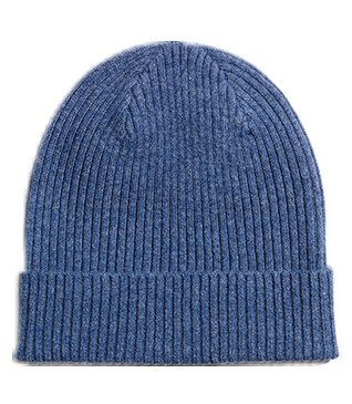 Bonnet homme bleu foncé chiné en lambswool - BENNETH