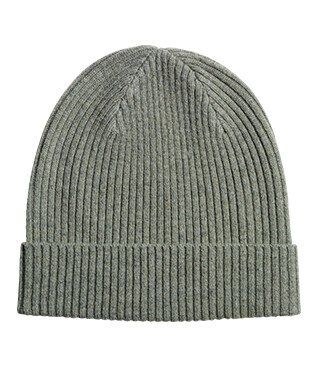Bonnet homme kaki clair chiné en lambswool - BENNETH