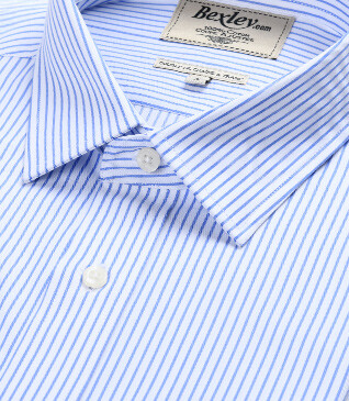 Chemise blanche à rayures bleues - GEOFFROY