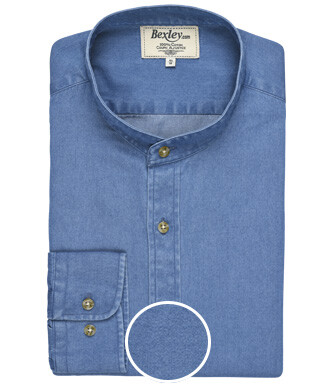 Chemise jean denim Indigo - Col officier - JOSEPH