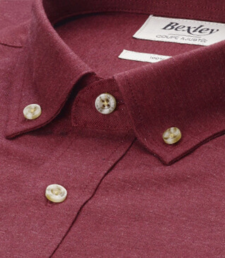 Chemise flanelle Rouge Bordeaux - Poche poitrine - ALEXANDER