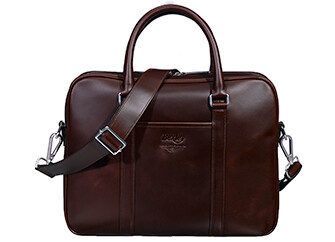 Cartable homme cuir avec bandoulière Chocolat - KARLINGTON III