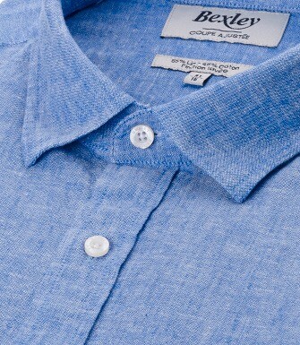 Chemise coton lin Chambray Bleu et Océan - SILBERT