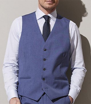 Gilet de costume homme Bleu clair chiné - LAZARE