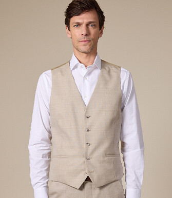 Gilet de costume homme Beige Chiné - LAZARE