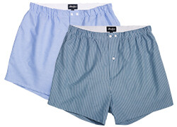 Boîte de 2 caleçons homme Bleu clair/ Rayé Vert et blanc - ELON