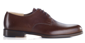 Derbies homme Châtaigne patiné semelle cuir avec patin - DOVER PATIN