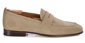Mocassin homme beige foncé en velours - CEVIO