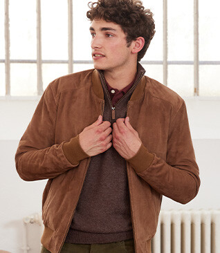 Blouson homme cuir Havane - SEAN II