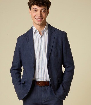 Blazer lin homme Navy - LUBIN