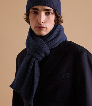 Écharpe Laine Homme Bleu Marine