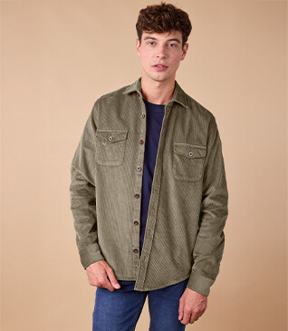 Surchemise en velours Vert Army - VICTORIN