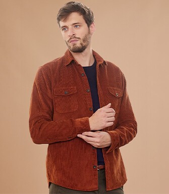 Surchemise en velours Rouille - VICTORIN
