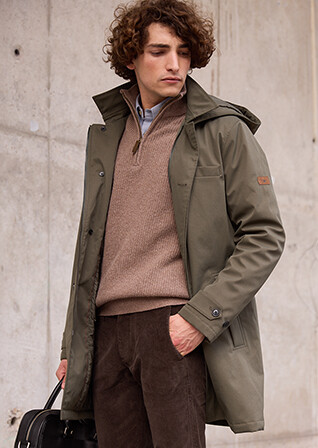 Trench matelassé homme Vert foncé - AURESTILDE