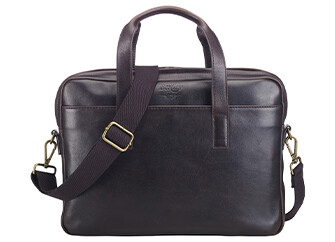 Cartable en cuir Chocolat Foncé - HARWINTON