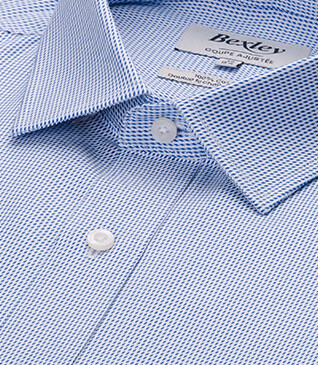 Chemise homme bleu ocean en twill effet chiné - SYLVÉNIAS