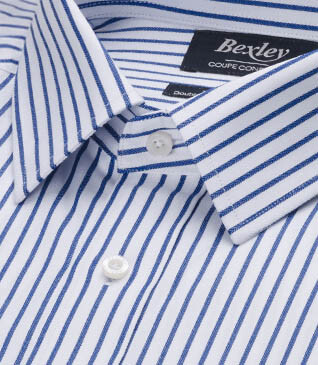 Chemise blanche à rayures navy  - NOËLIEN