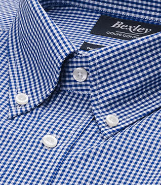 Chemise bleu carreaux blanc - JACEN