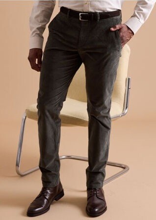 Pantalon Chino Velours Vert Foncé - KHYLER