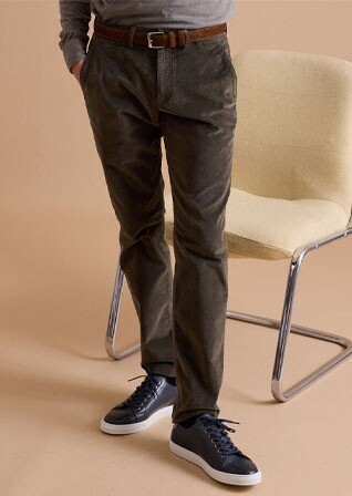 Pantalon Chino Velours Olive - KINSLEY