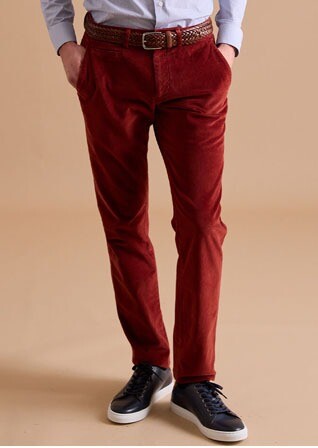 Pantalon Chino Velours Rouille - KINSLEY