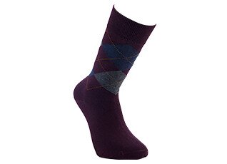 Chaussettes homme à motif losange bordeaux et gris