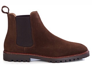 Chelsea boot homme en velours chocolat - WALTERSTON GOMME