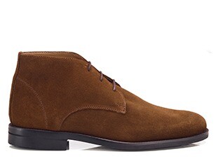 Derby boot homme 3 œillets velours havane - WATFORD II GOMME CITY